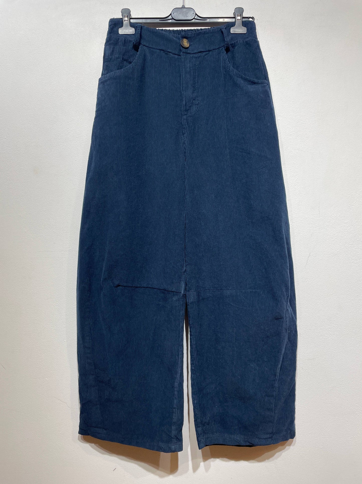 77503 VELVET TROUSERS WITH POCKETS, IN COTTON: ROUILLE