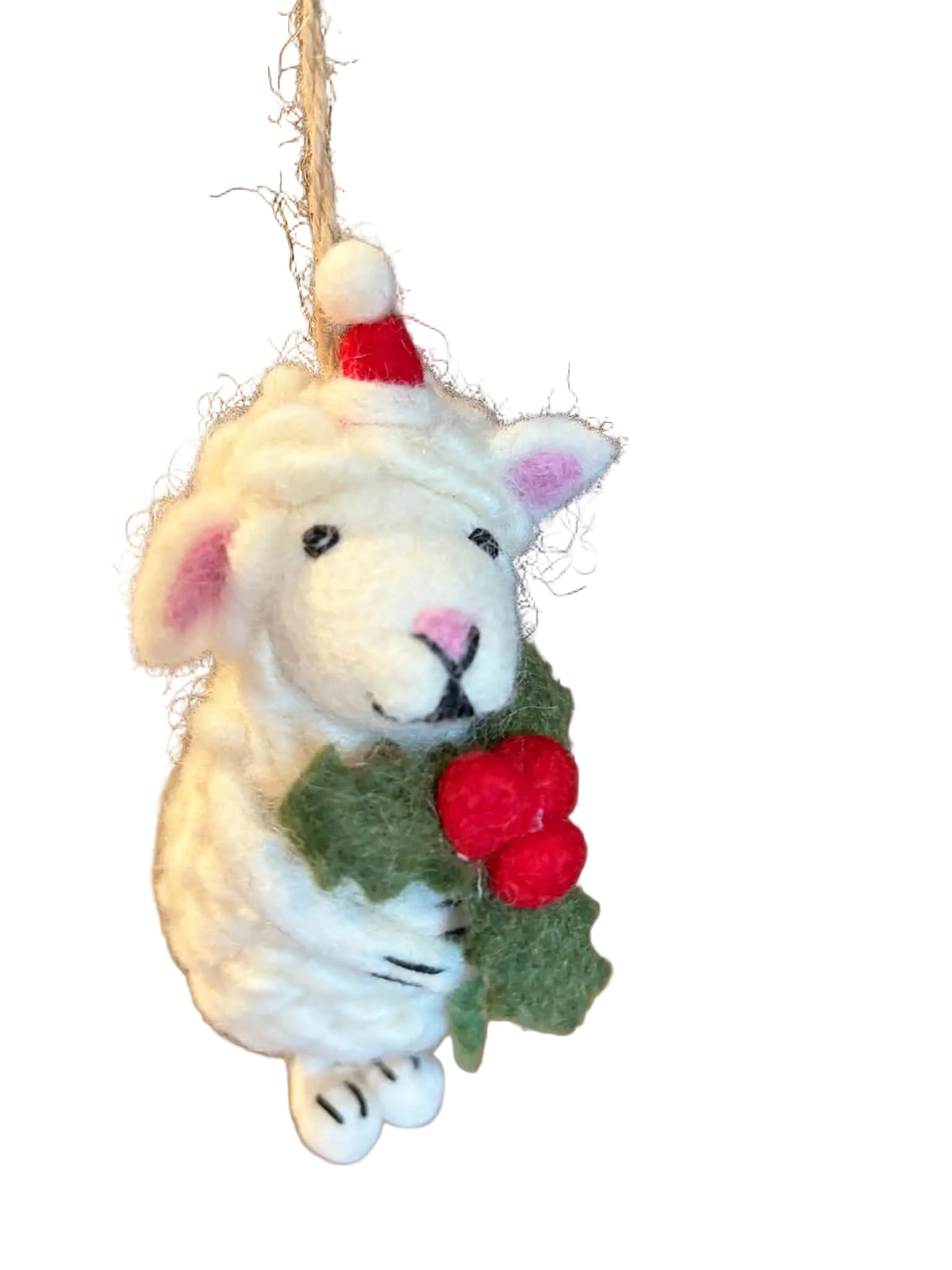 Sheep with Holly Ornament