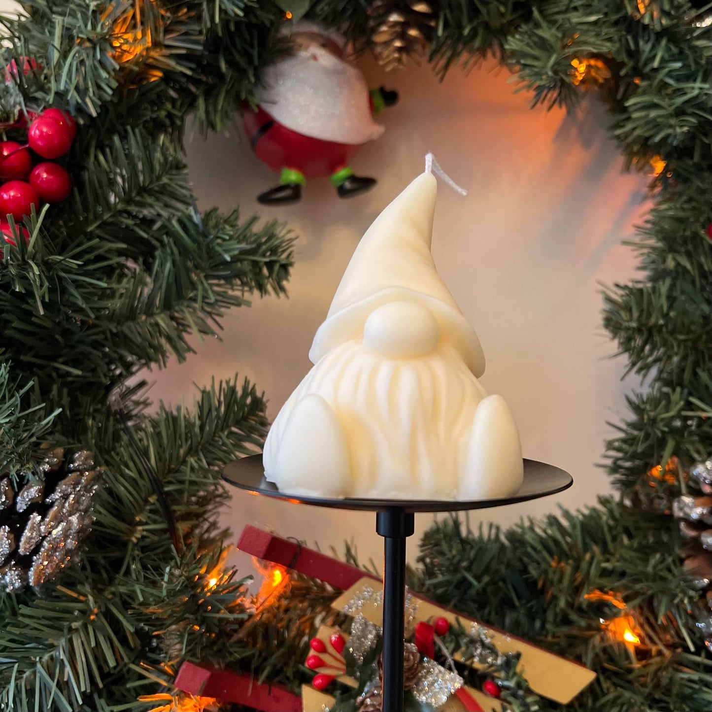 Cute Gnome Christmas Candle: Unscented