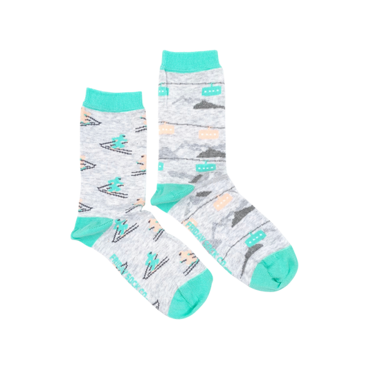 Women’s Socks | Skiers & Gondolas | Mismatched: Women's 5 - 10