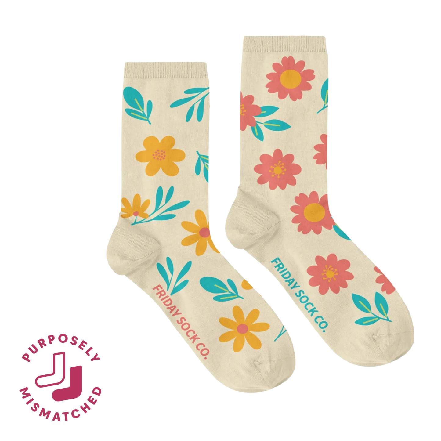 Women's Fun Flower Socks: Women’s 5 – 10
