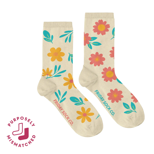 Women's Fun Flower Socks: Women’s 5 – 10