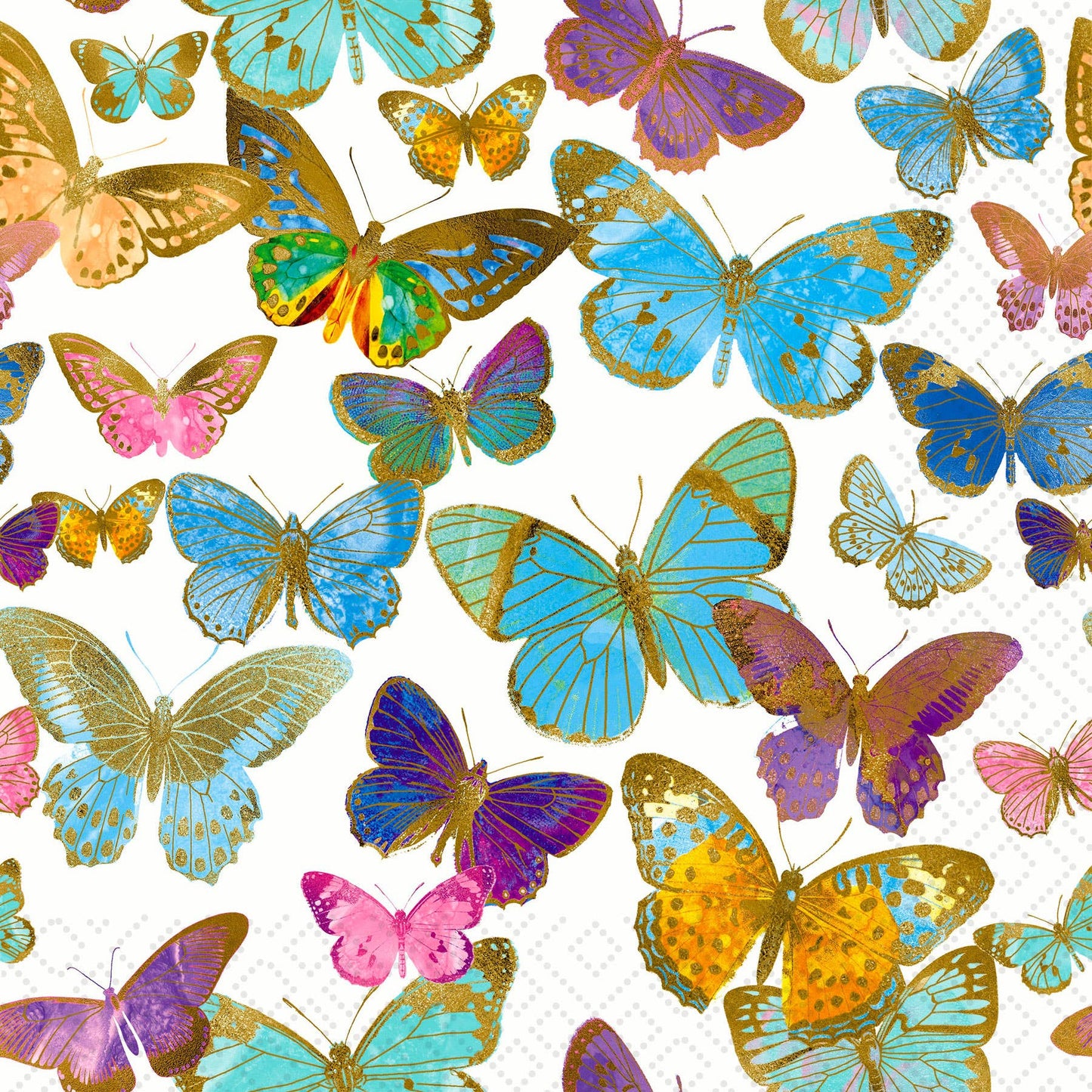 Golden Butterflies Luncheon Napkin
