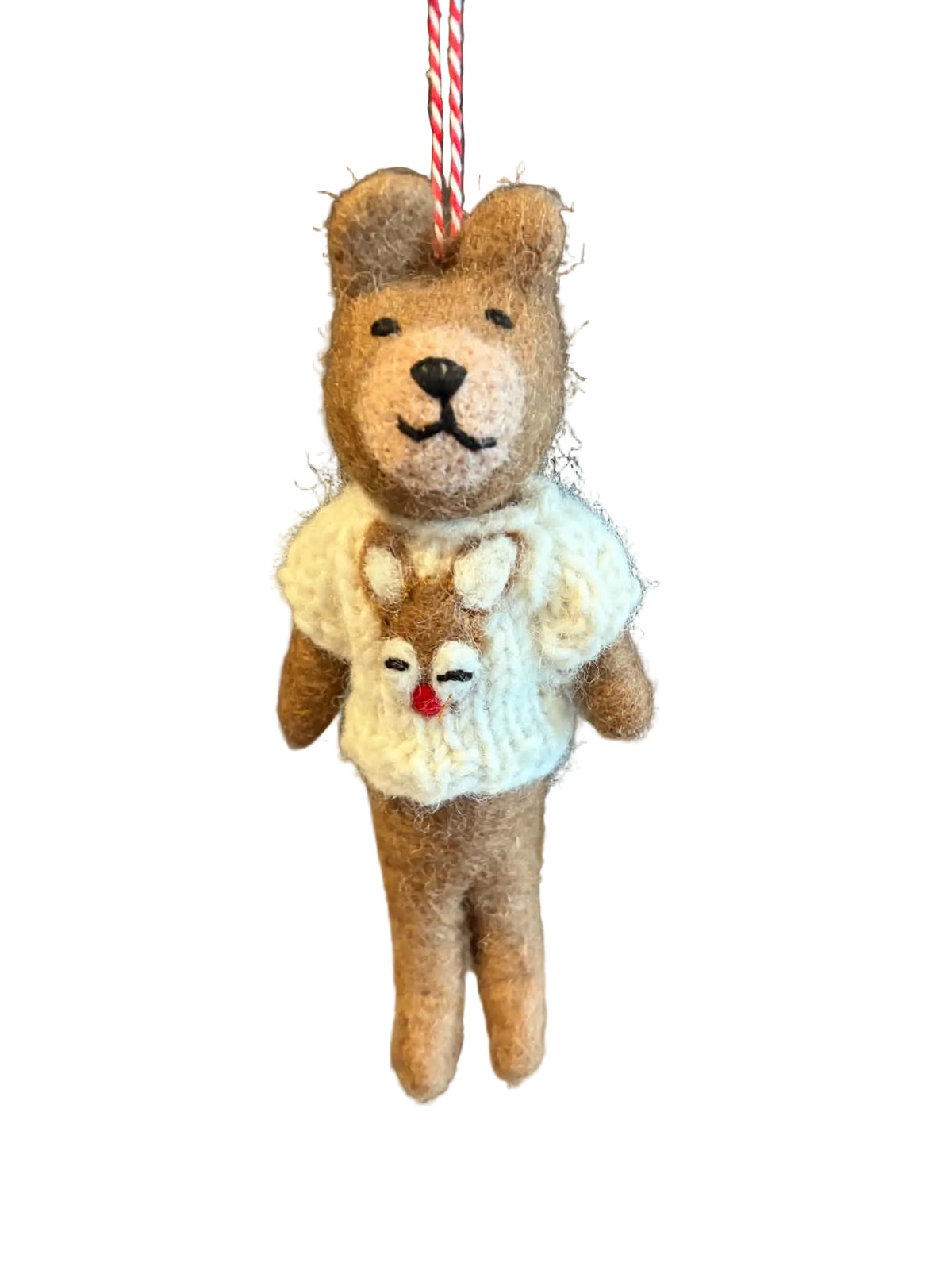 Bear with Rudolph Knitted Jumper Ornament