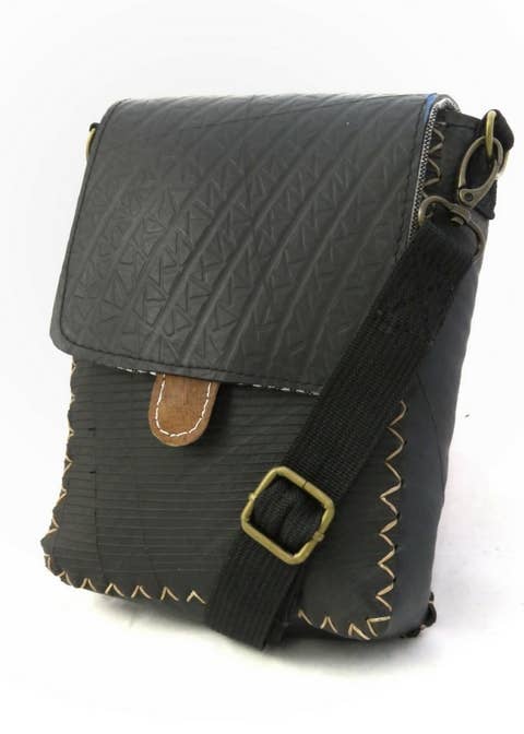 Recycled Rubber Small Stitched Bag