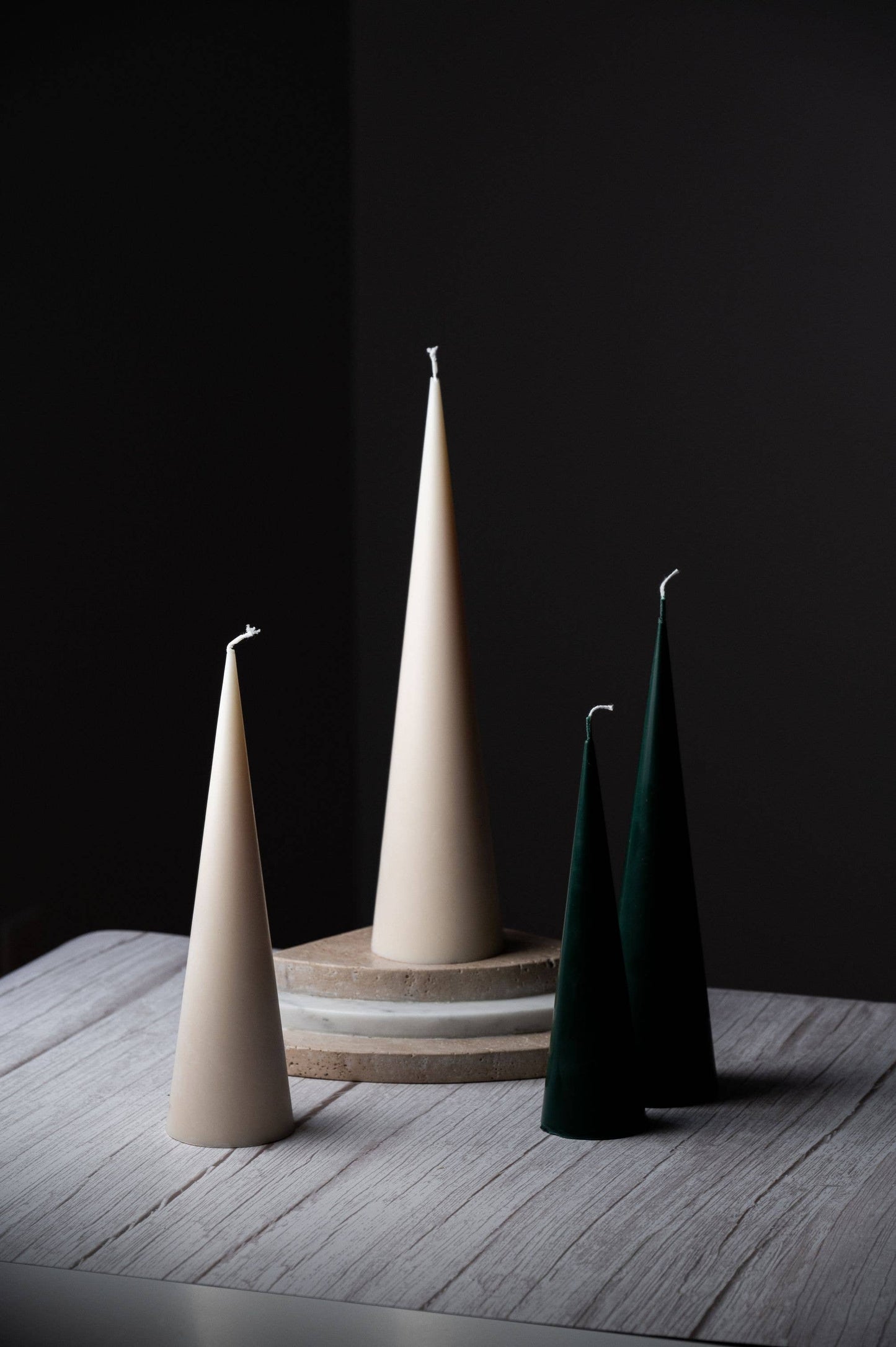 Spire Cone Candles : Uncoloured / Unscented / Medium