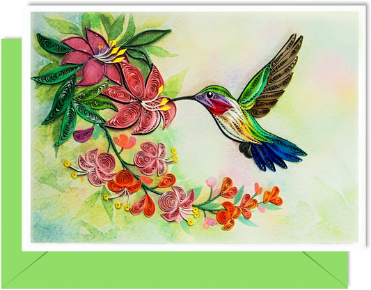 Hummingbird Quilling Card