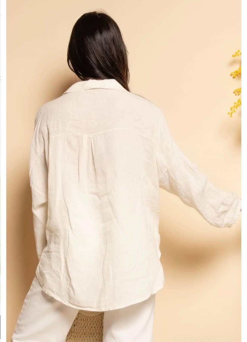 48902 PLAIN LINEN SHIRT: