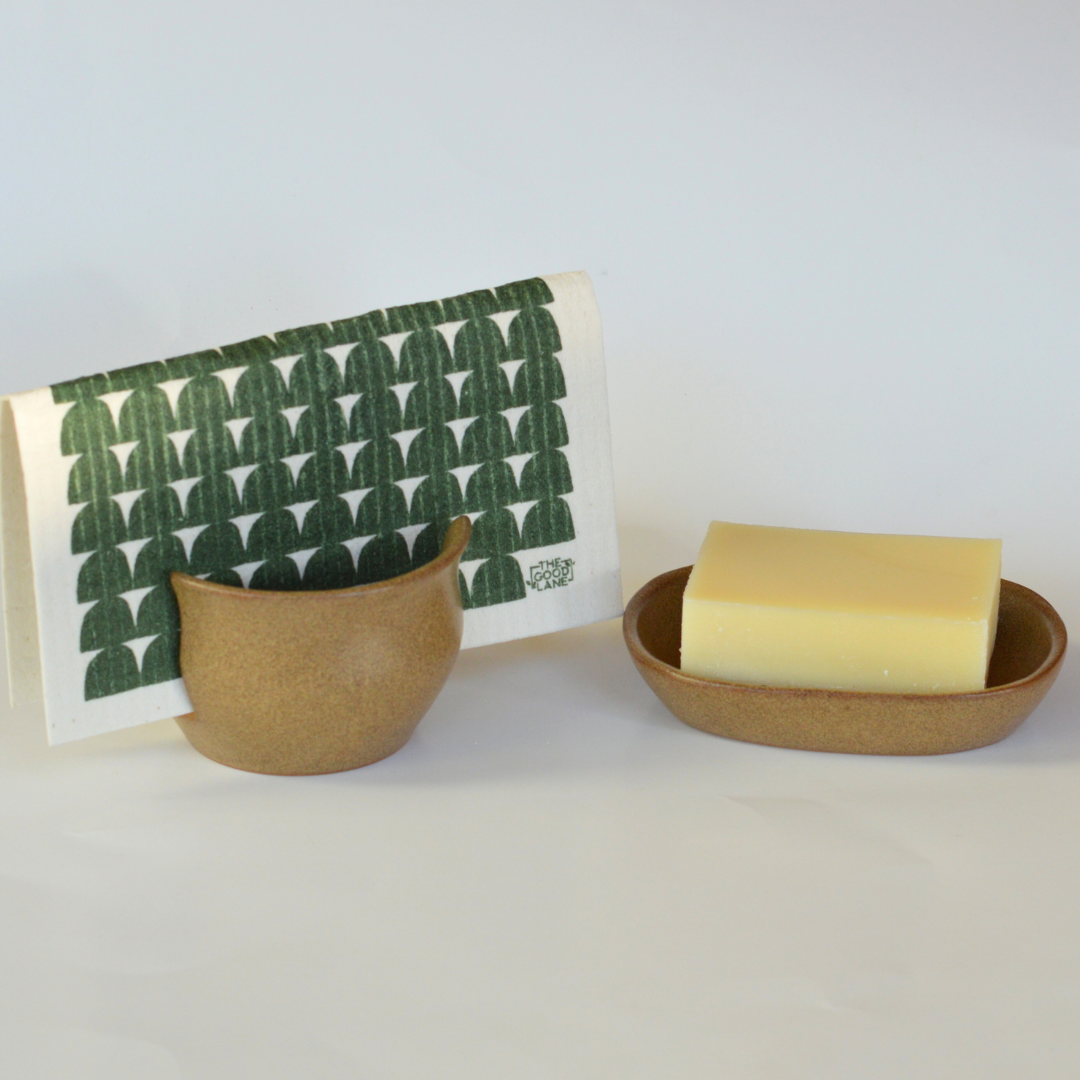 Soap Dish / Fair Trade Ceramic Stoneware : Charcoal Brown