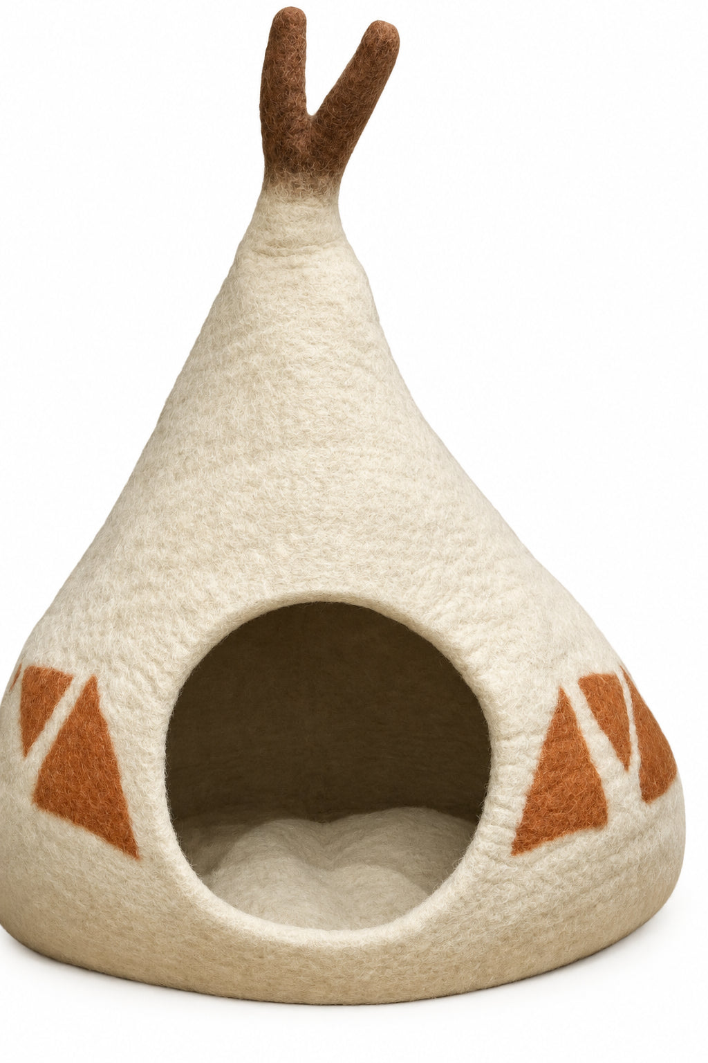 Pet Cave Beds - 100% Pure Wool (Black and White Tipi)