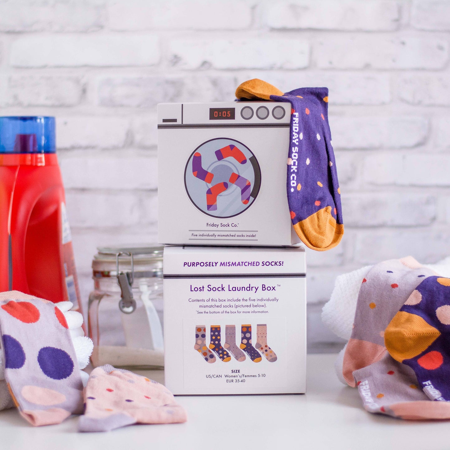 Women's Purple & Orange Polka Dots Lost Sock Laundry Box™: Women’s 5 – 10