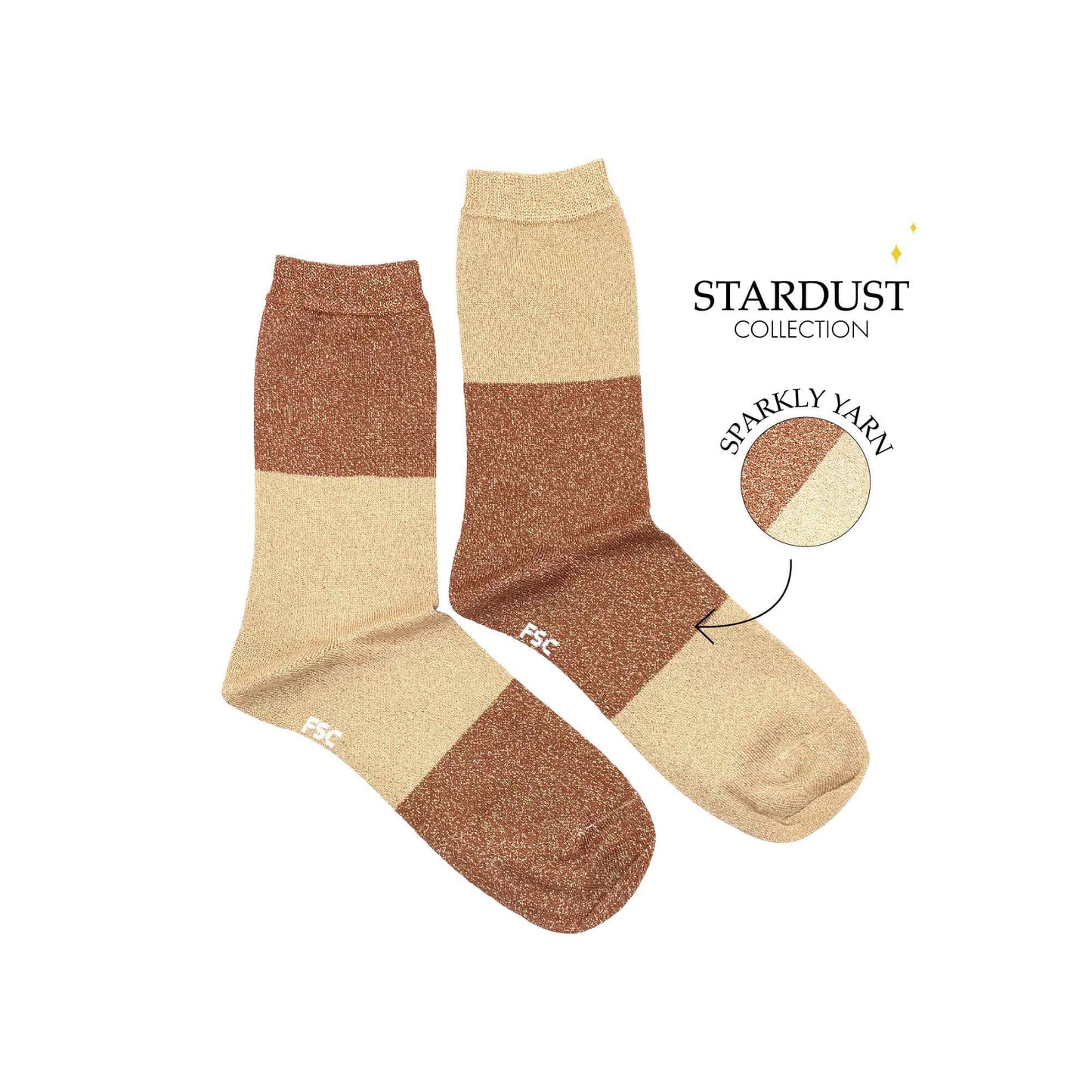 Women's Autumn Gold Stardust Socks: Women’s 5 – 10
