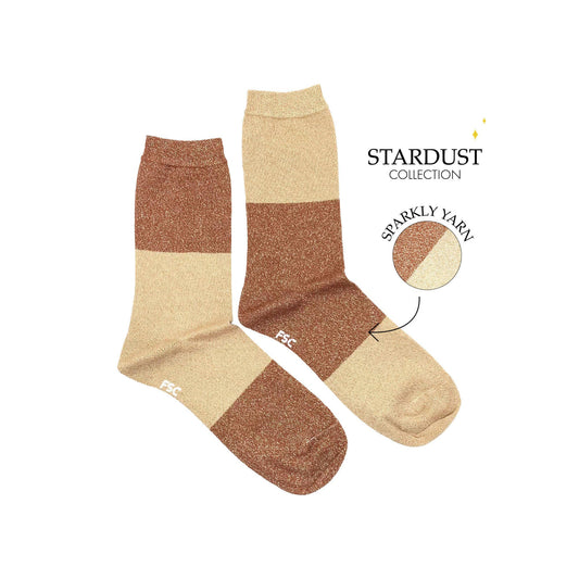 Women's Autumn Gold Stardust Socks: Women’s 5 – 10