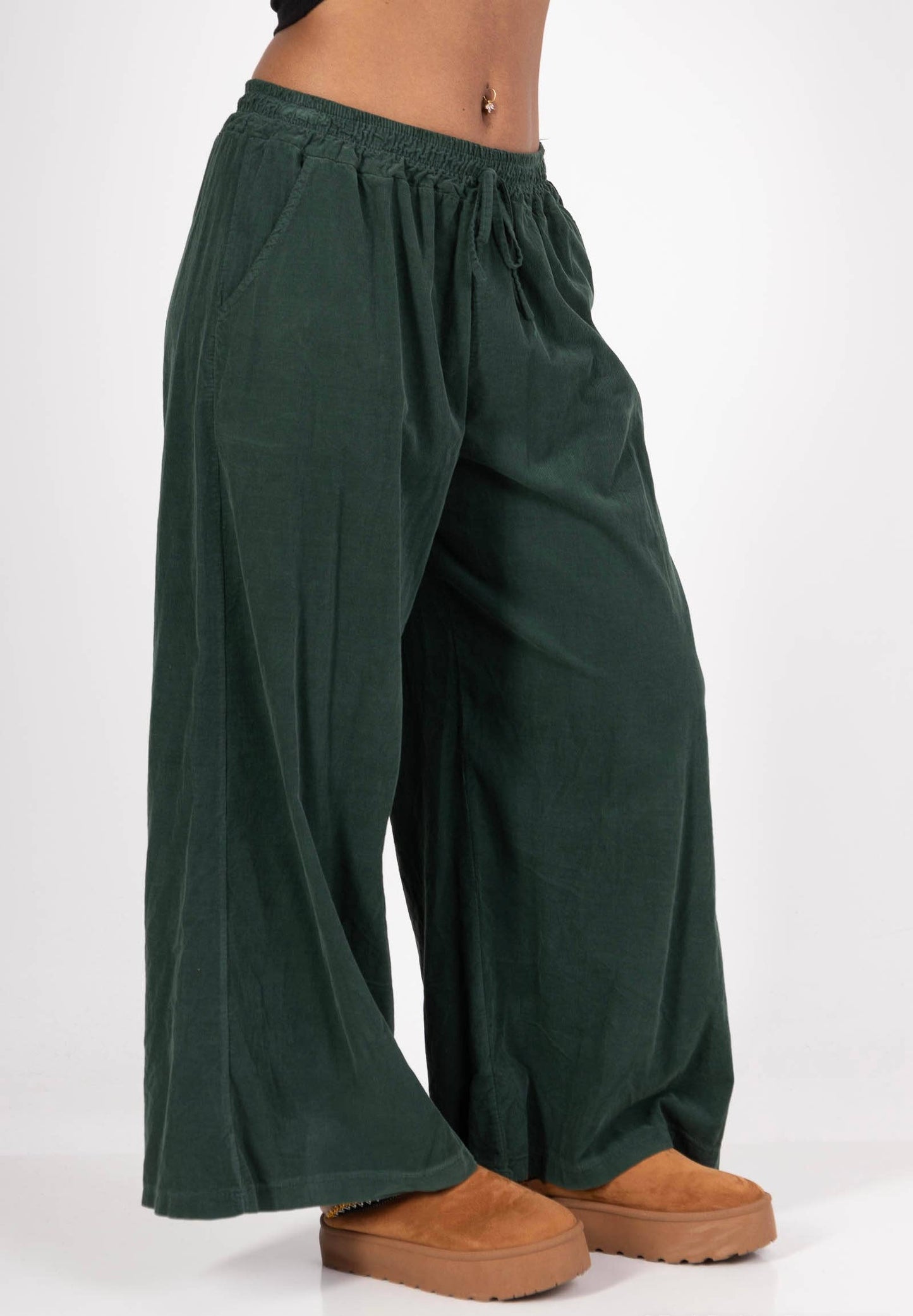 5299 PANT IN VELVET FALL WINTER CLOTHING : BROWN