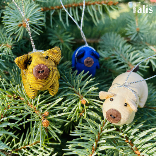 Silk Piglet Ornaments