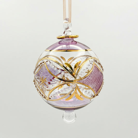 Blown Glass Ornament - Carousel Lavender