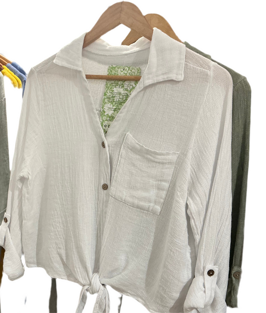 Linen cotton house tie tops