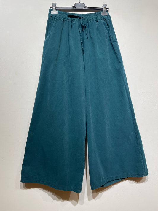 5299 PANT IN VELVET FALL WINTER CLOTHING : BLEU CANARD