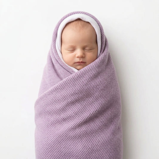Smooth Lilac Pure Cashmere Baby Blanket