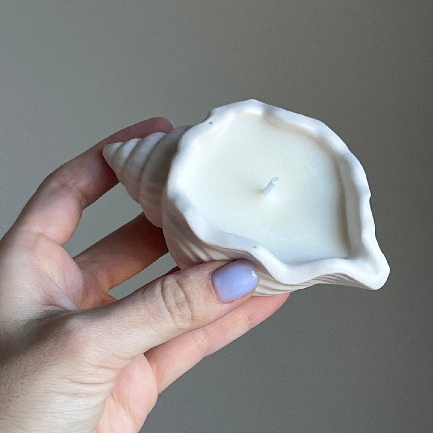 Shell Jar Soy Wax Candle | Handmade Jesmonite Vessel: Lavender&Sea salt