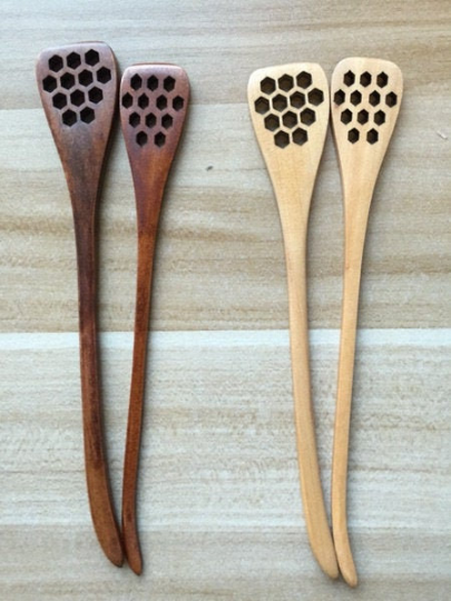 Honey Dippers With Hex Holes: Dark Brown