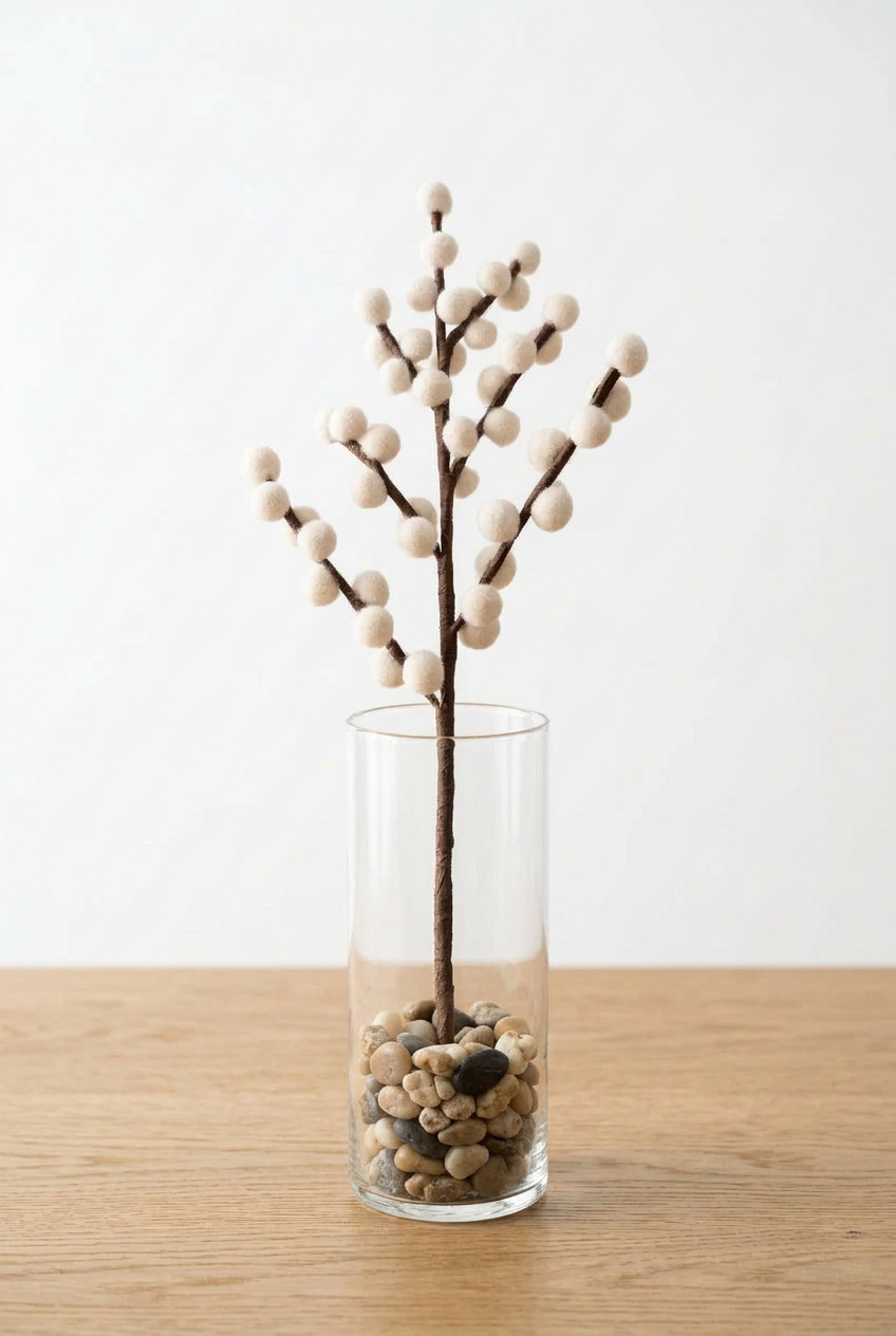 Single White Berry Branch