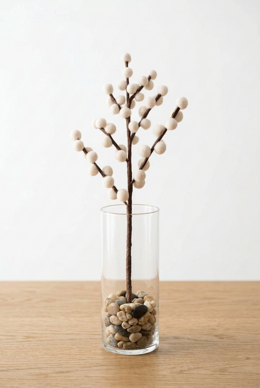Single White Berry Branch