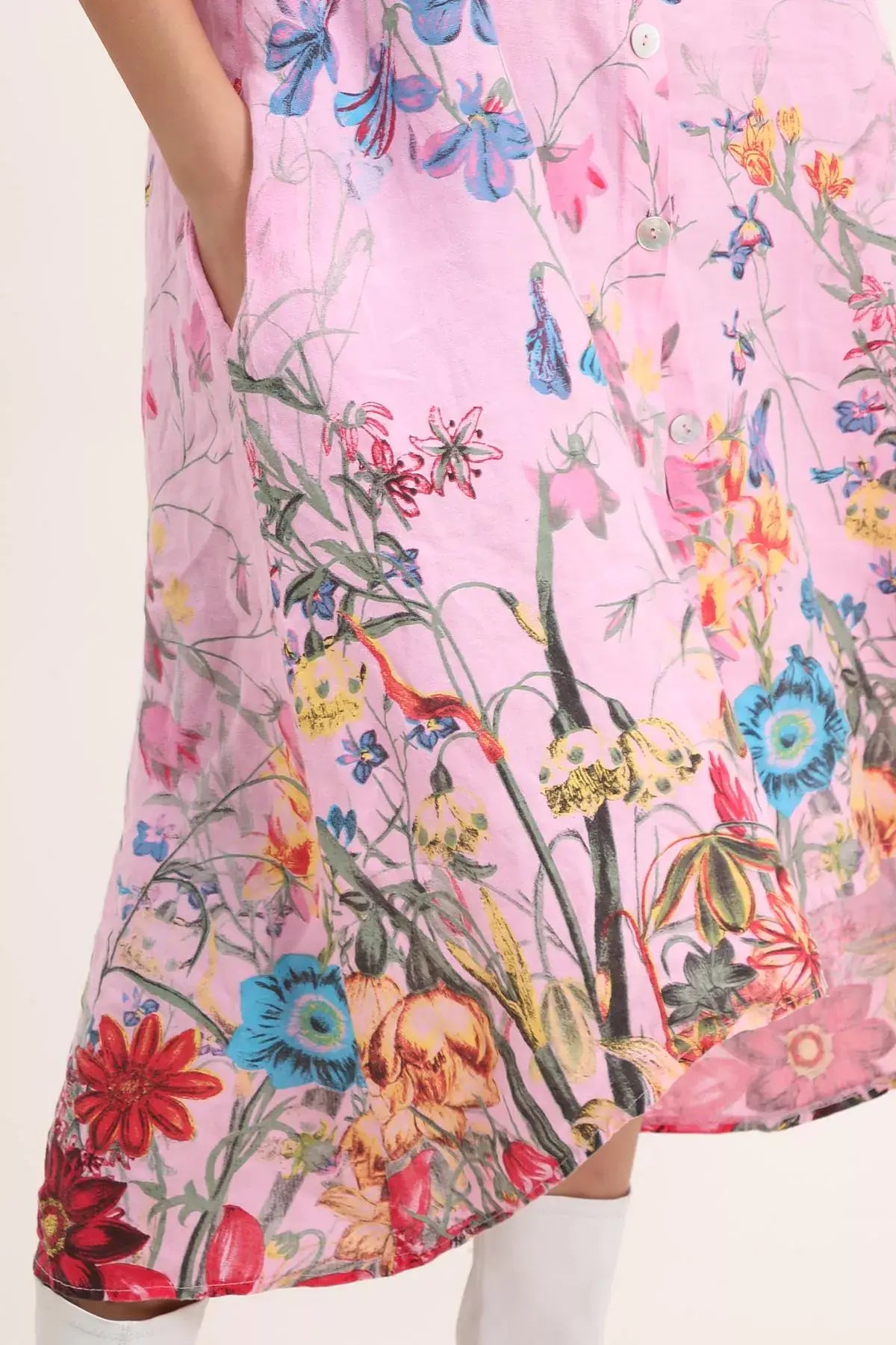 Shirt Dress 100% Linen: Blush