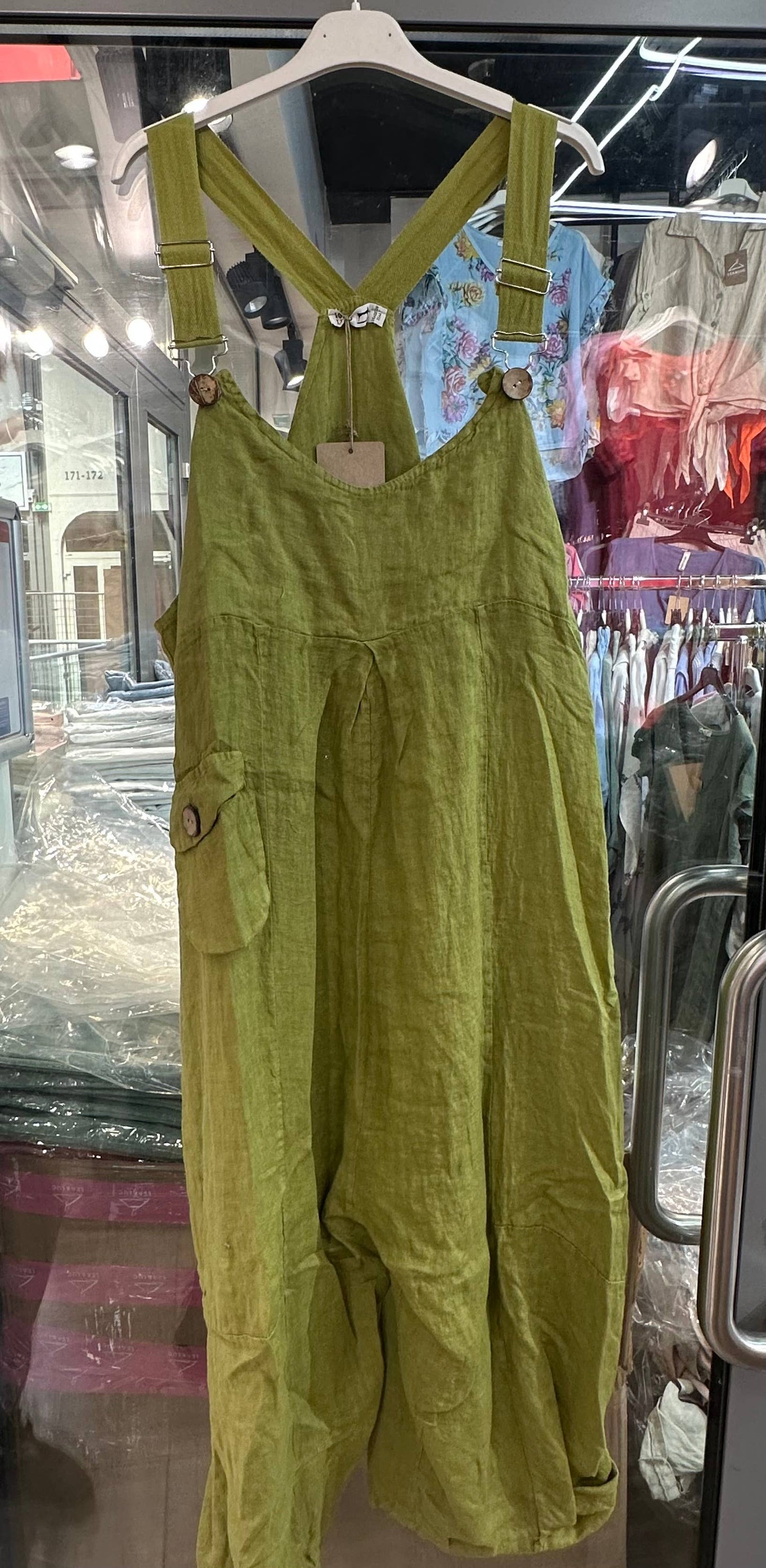 100% linen jumpsuit REF. 72229: Dark Gold