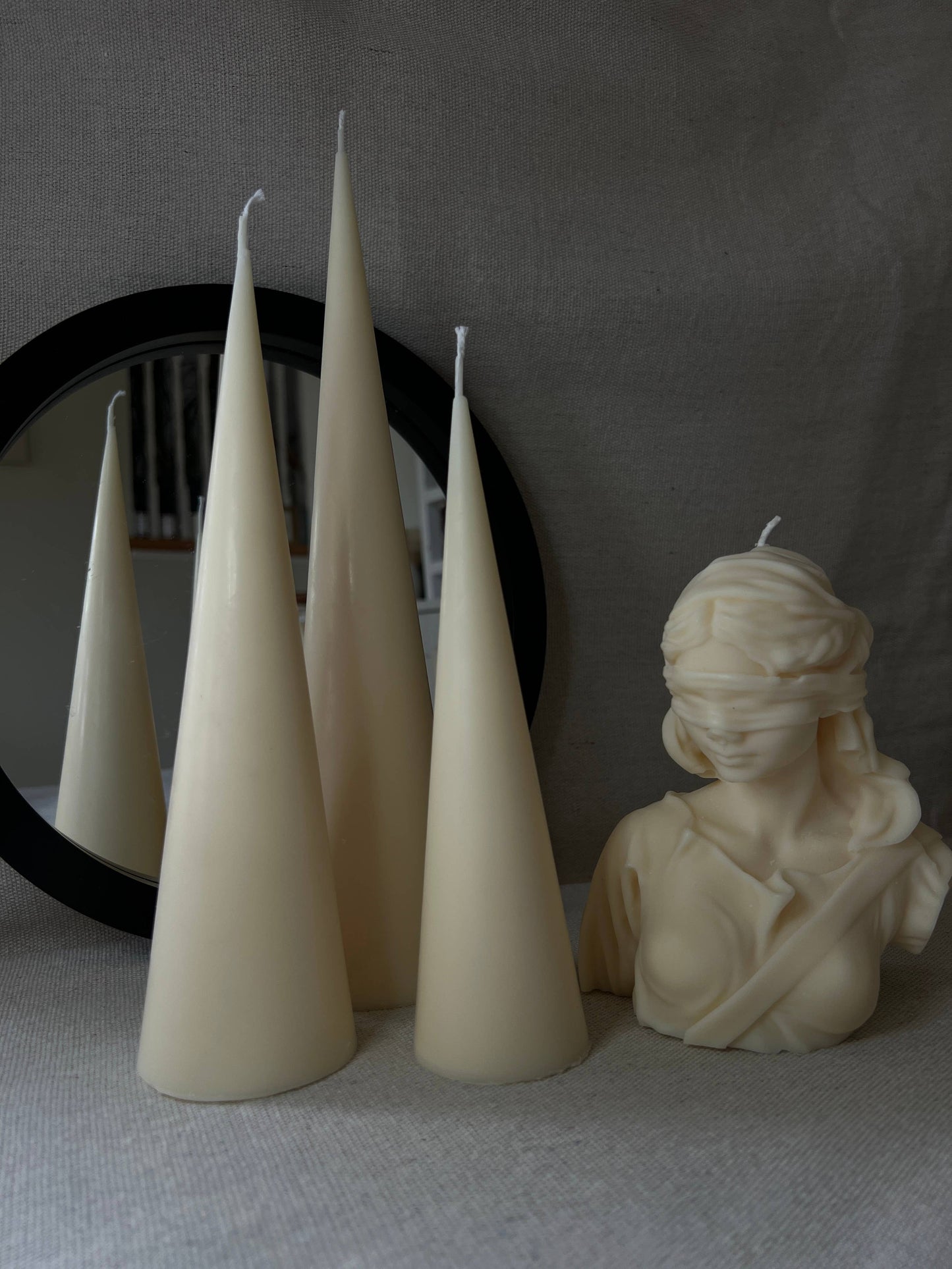 Spire Cone Candles : Uncoloured / Unscented / Medium