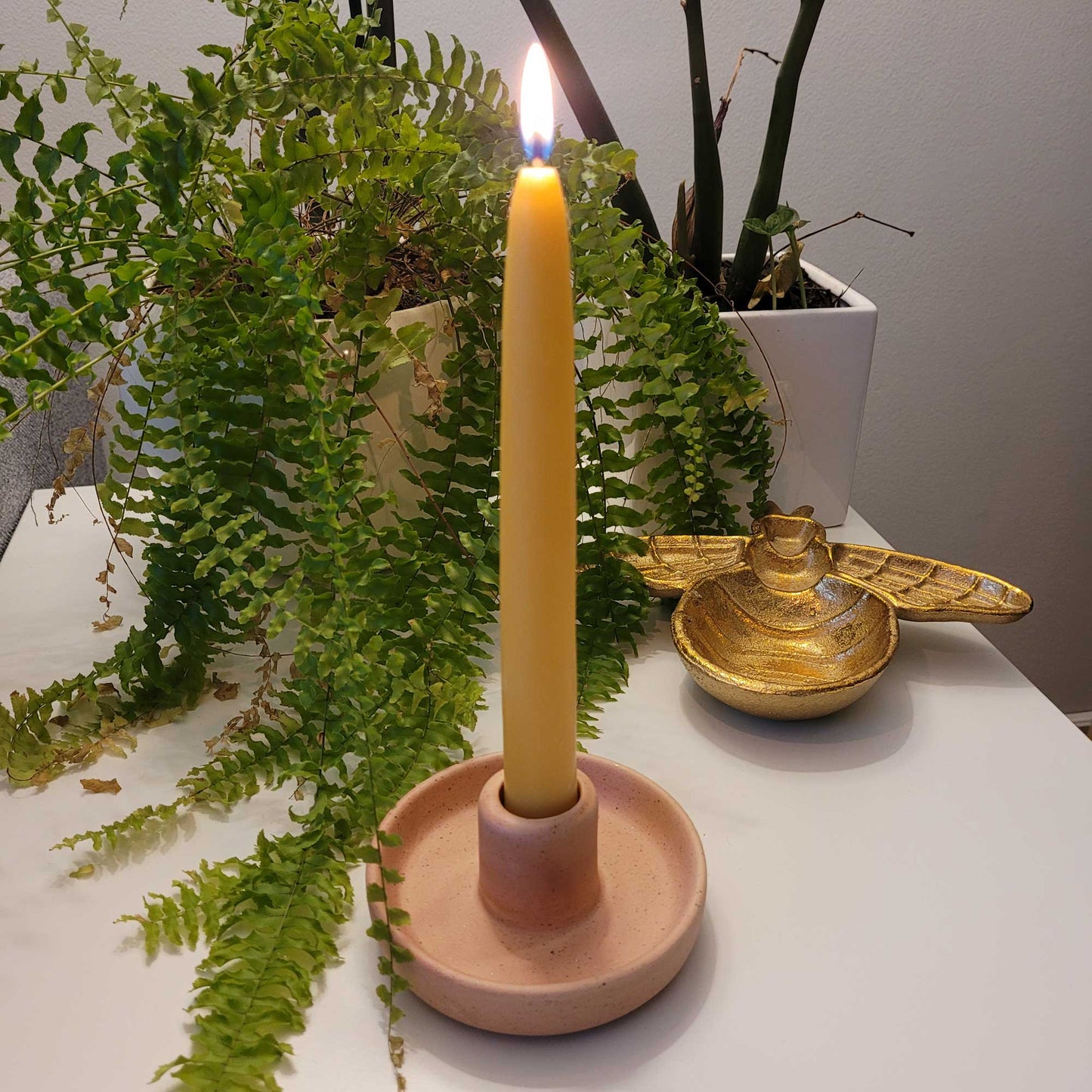 Hand-dipped beeswax taper Candles 9 Inch pair