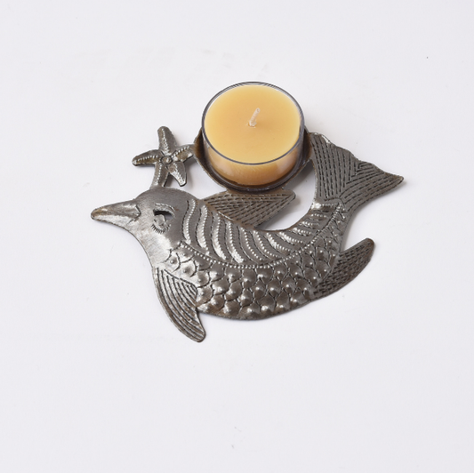 Metal Tealight Plate - Fish: No