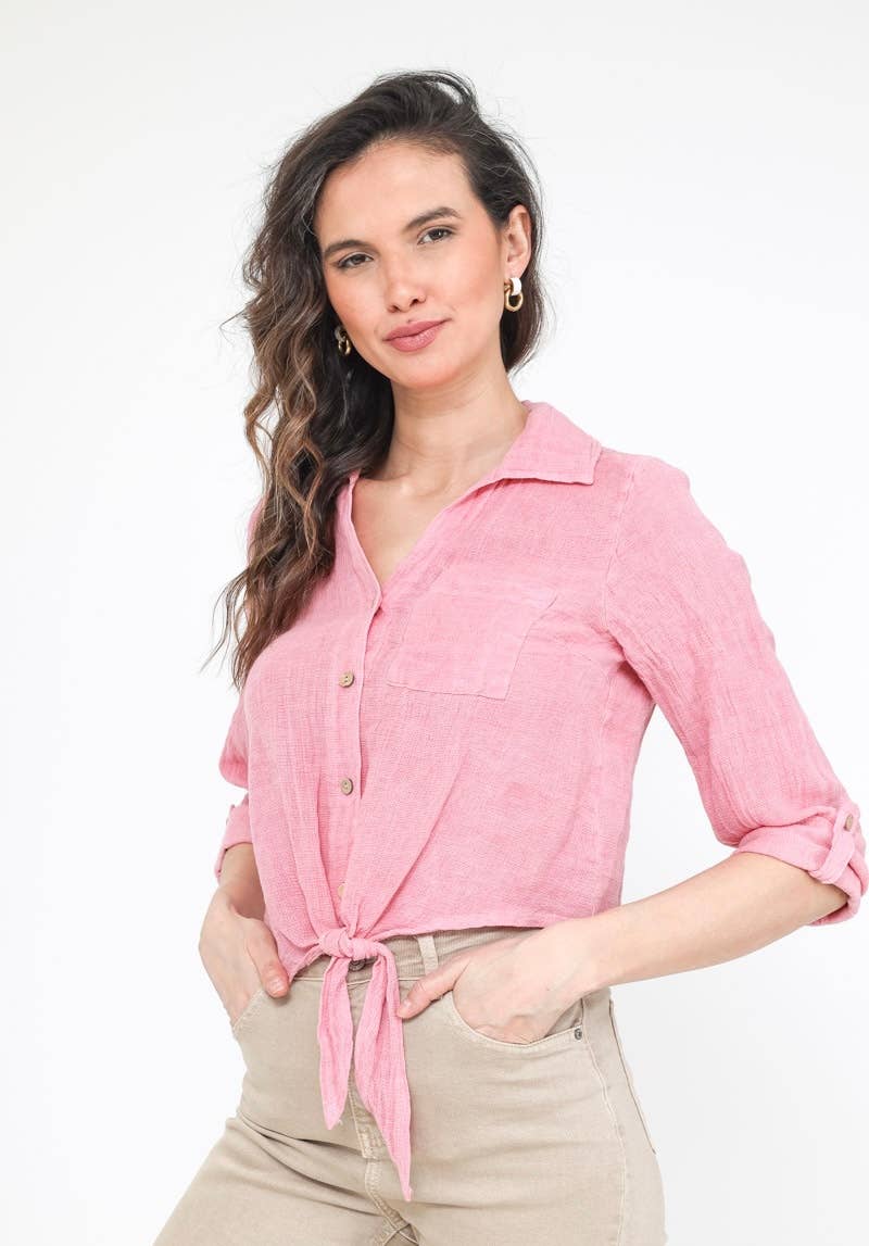 LINEN VEST 3025 MY VEST: PERSIMMON