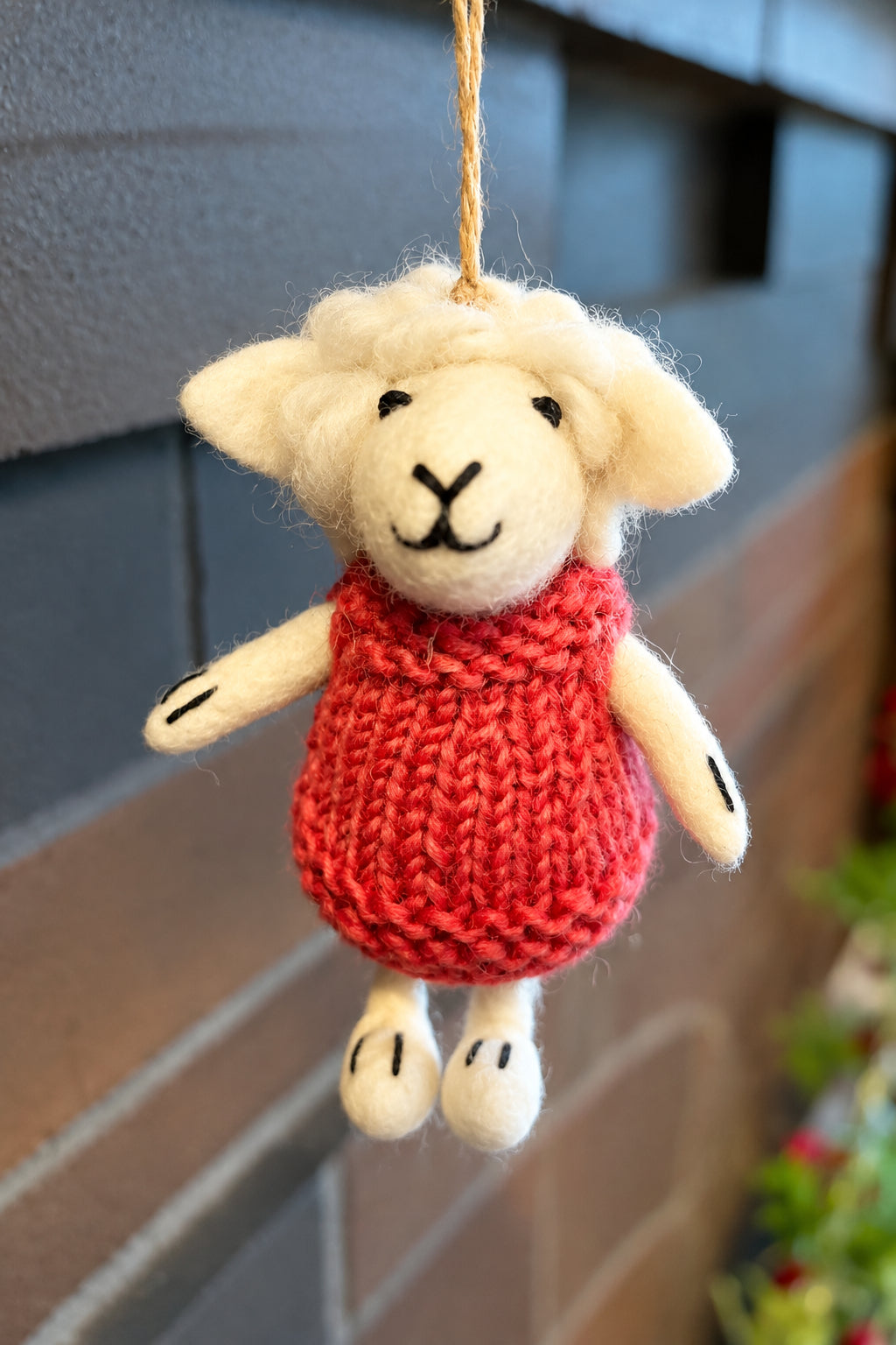 Sheep with Knitted Pink Sweater