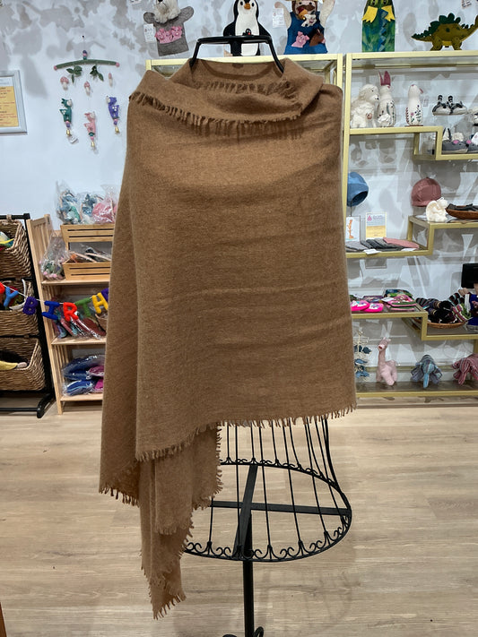 Thick and Plush Pure Cashmere Camel Brown  Scarf