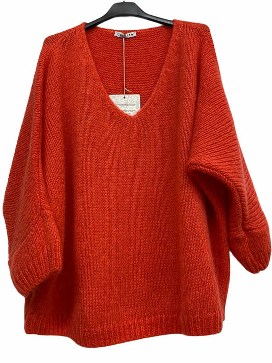 7522 SWEATER: RED ORANGE