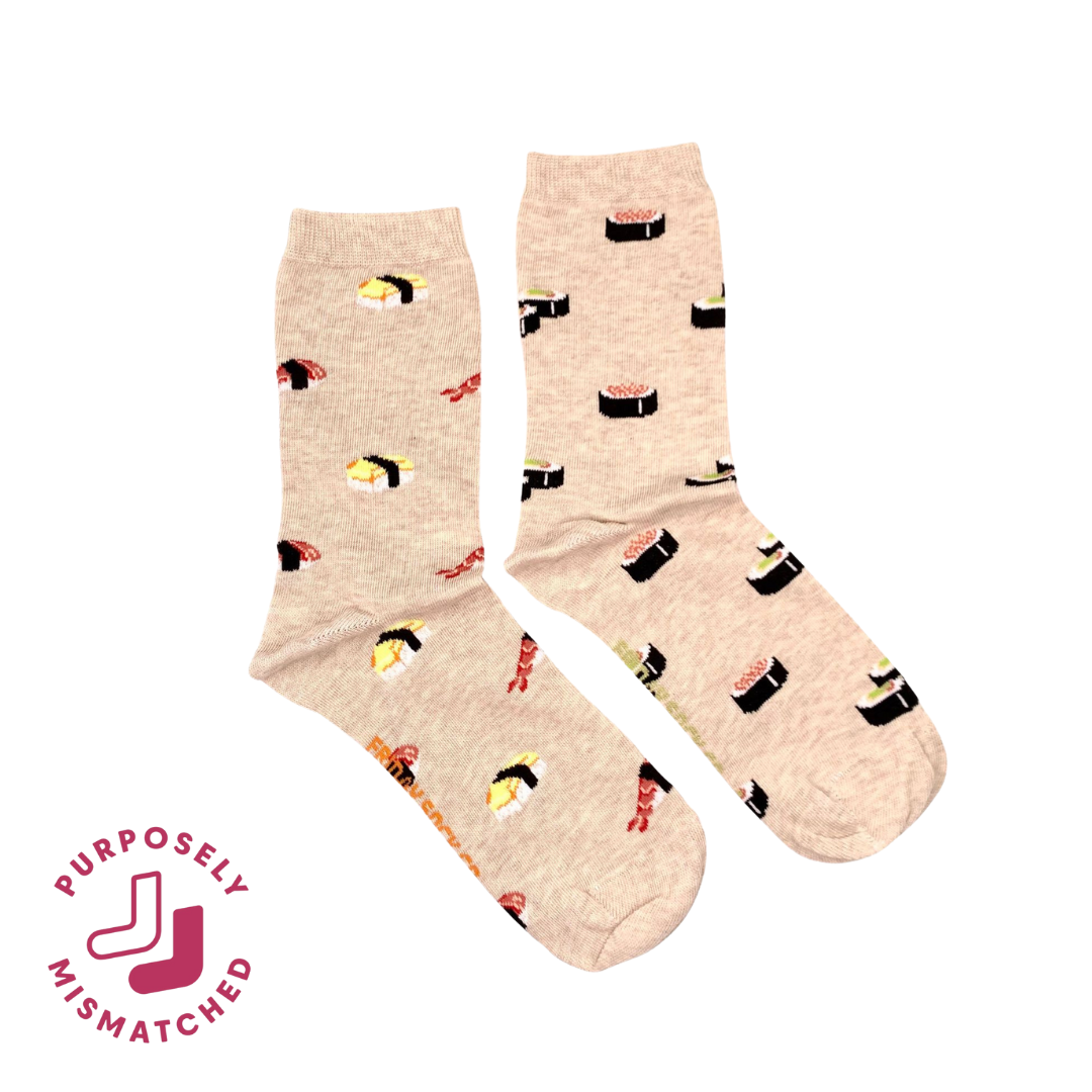 Women’s Beige Sushi Socks: Women’s 5 – 10