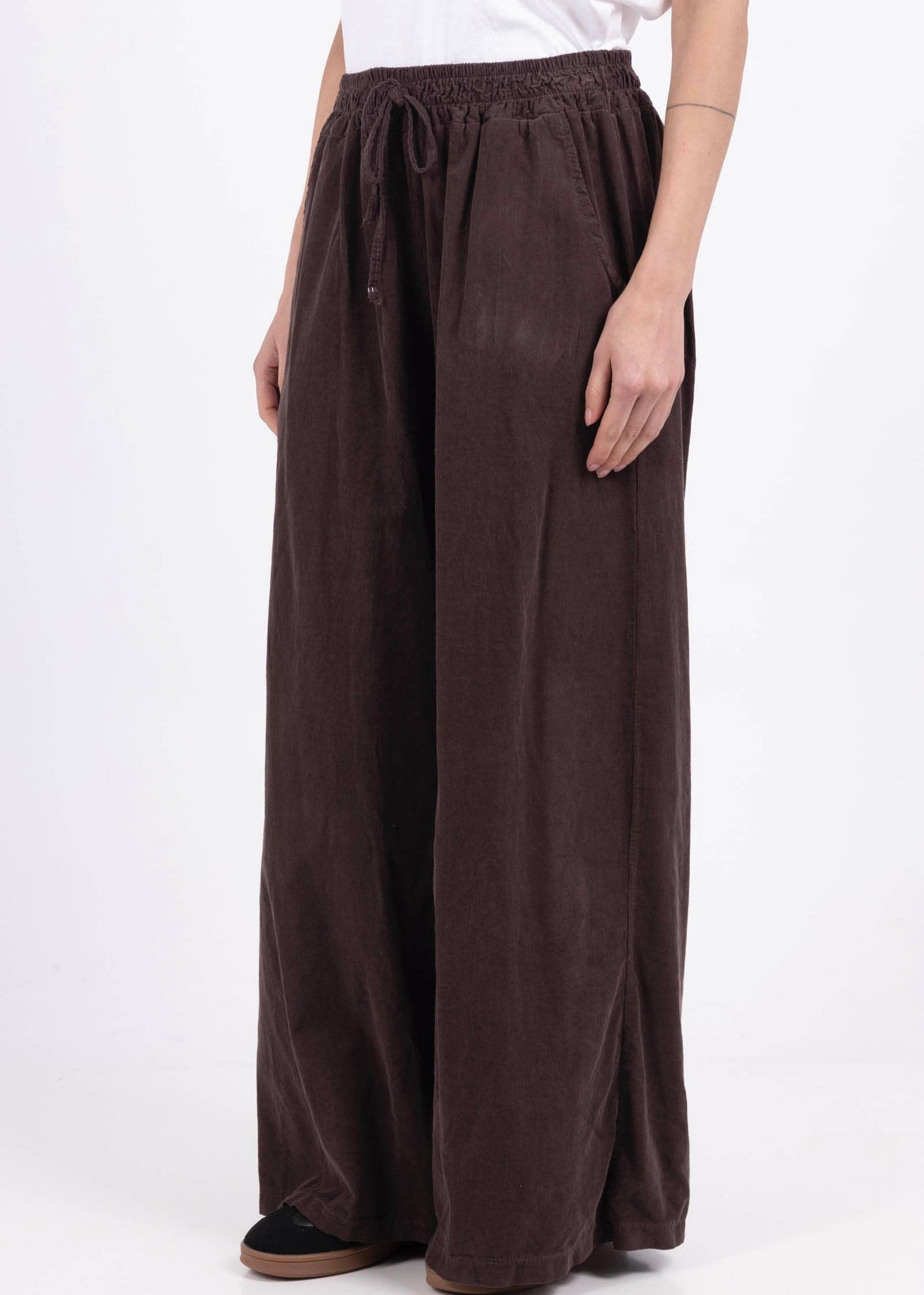 5299 PANT IN VELVET FALL WINTER CLOTHING : BROWN