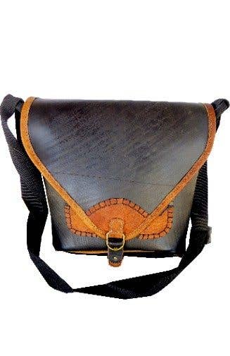 Recycled Rubber Crossbody Bag - Magnetic Closure