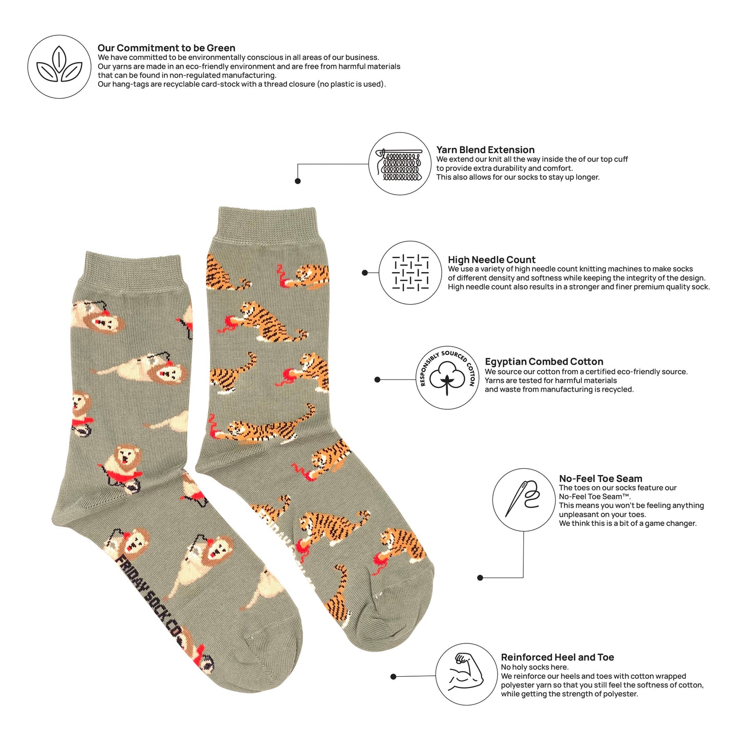 Women's Big Cats Socks: Women’s 5 – 10