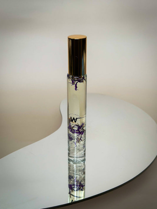 Sky (Hand Poured Essential Oil Roller) with Clear Quartz