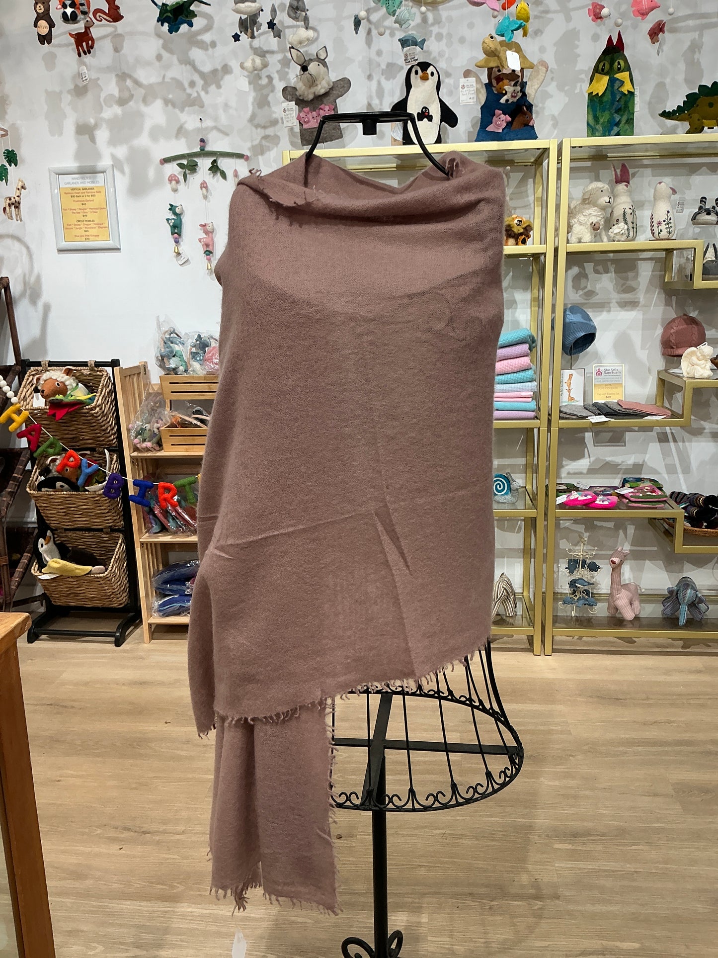 Pure Cashmere blush Felted Scarf