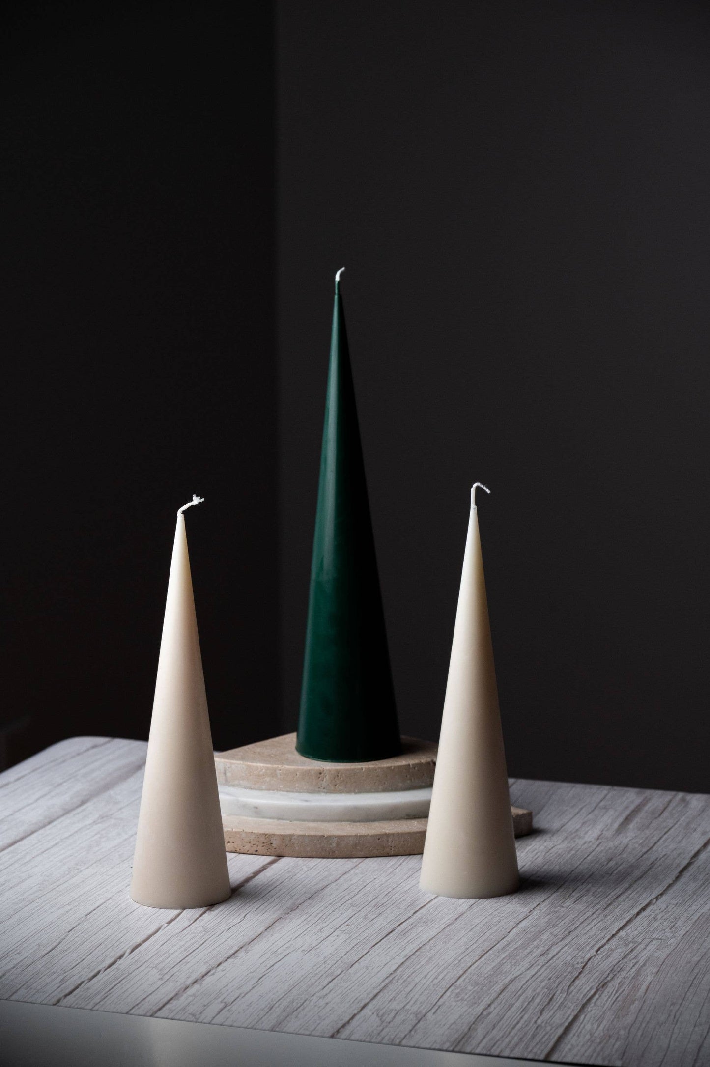 Spire Cone Candles : Uncoloured / Unscented / Medium