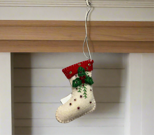 Embroidered Stocking Ornament