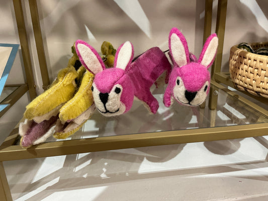 Wool kids pouch bunny and crocodile