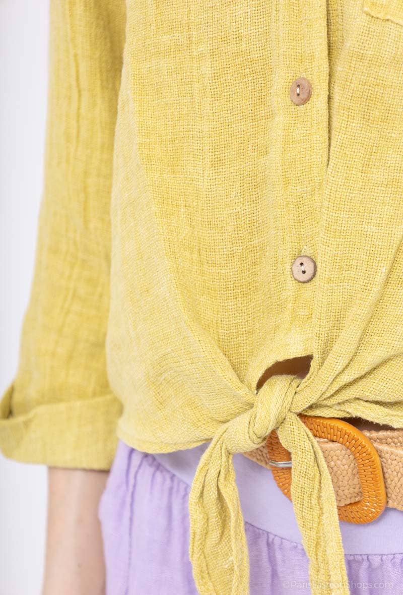 LINEN VEST 3025 MY VEST: PERSIMMON