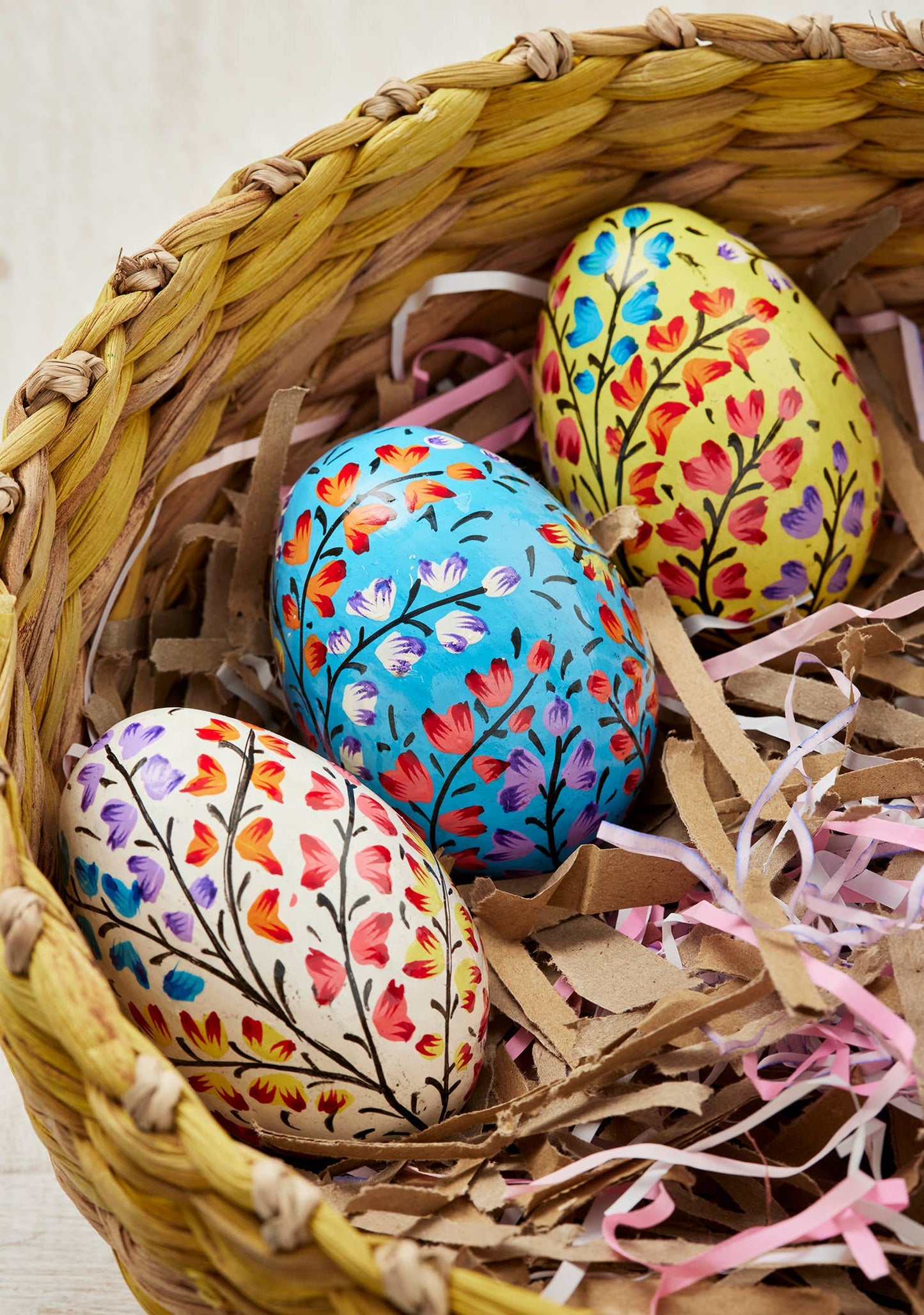 Kashmiri Flower Handpainted Easter Egg Decoration