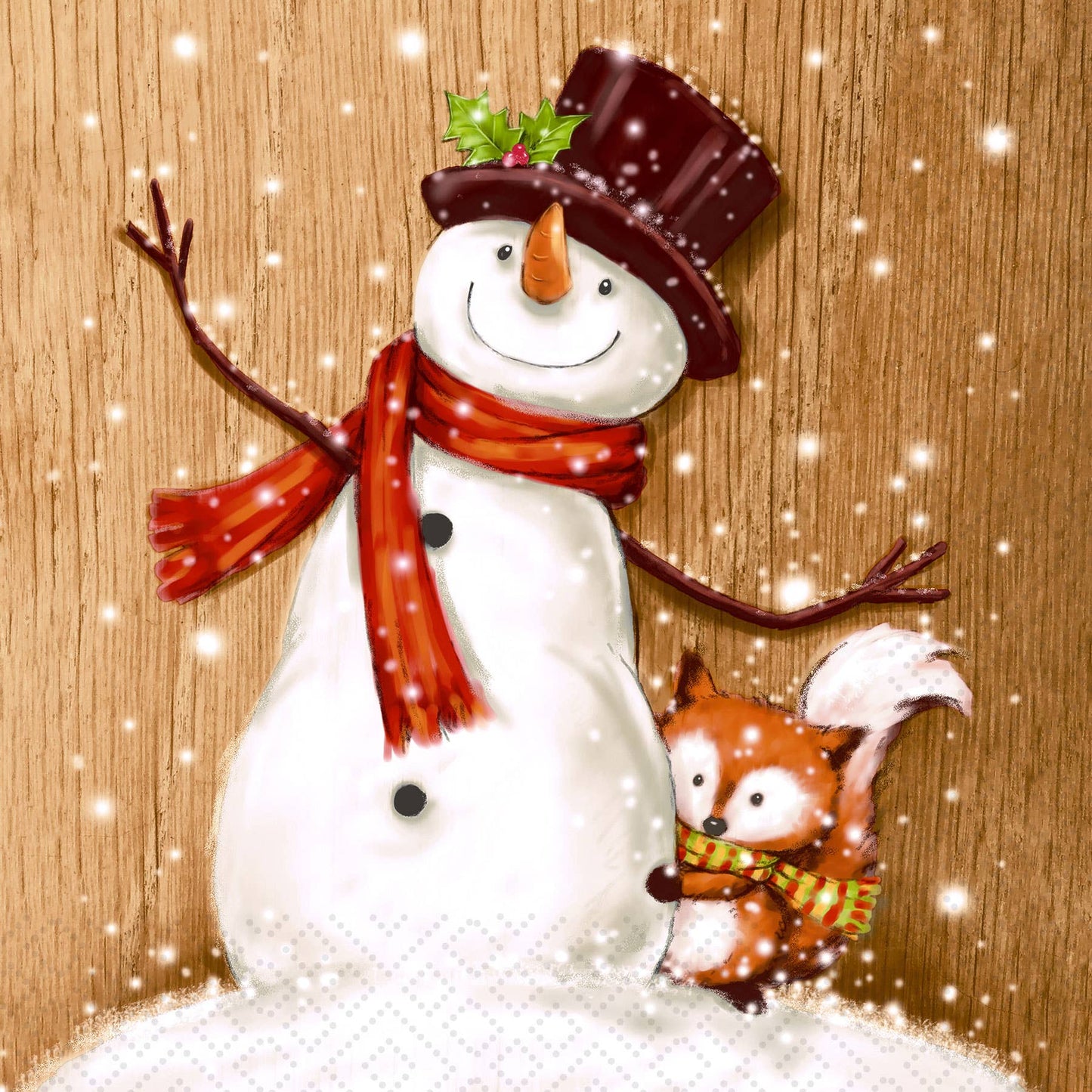 Cheery Snowman - Luncheon Napkin
