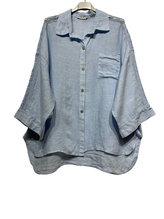 1544 A LINEN SHIRT: SKY