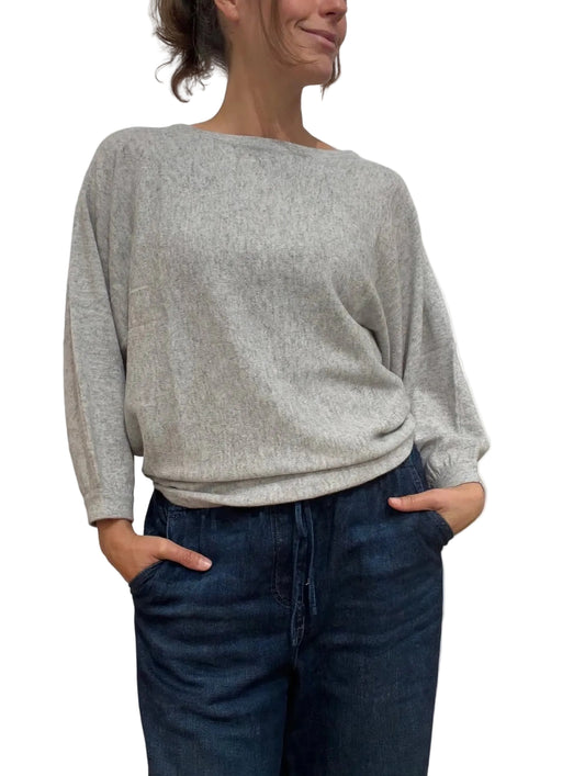 100% Pure Cashmere Butterfly Sweater Light Grey